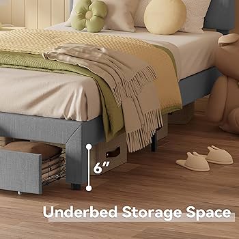 マットレス Yakiimo Amazon.com: LIKIMIO Twin Bed Frame with Under-Bed Drawer